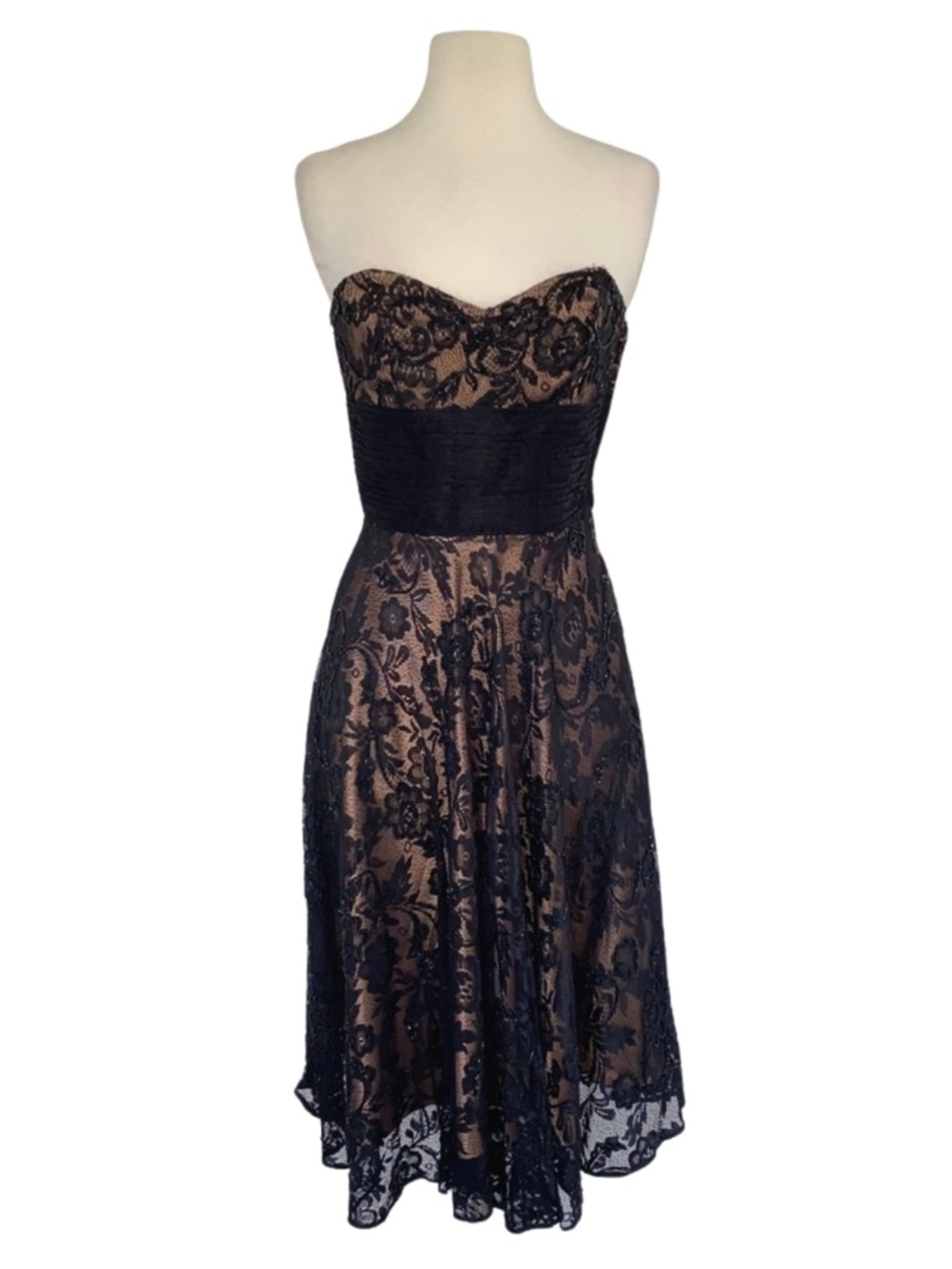 Vintage Betsey Johnson Evening Black Lace Overlay Dress 4